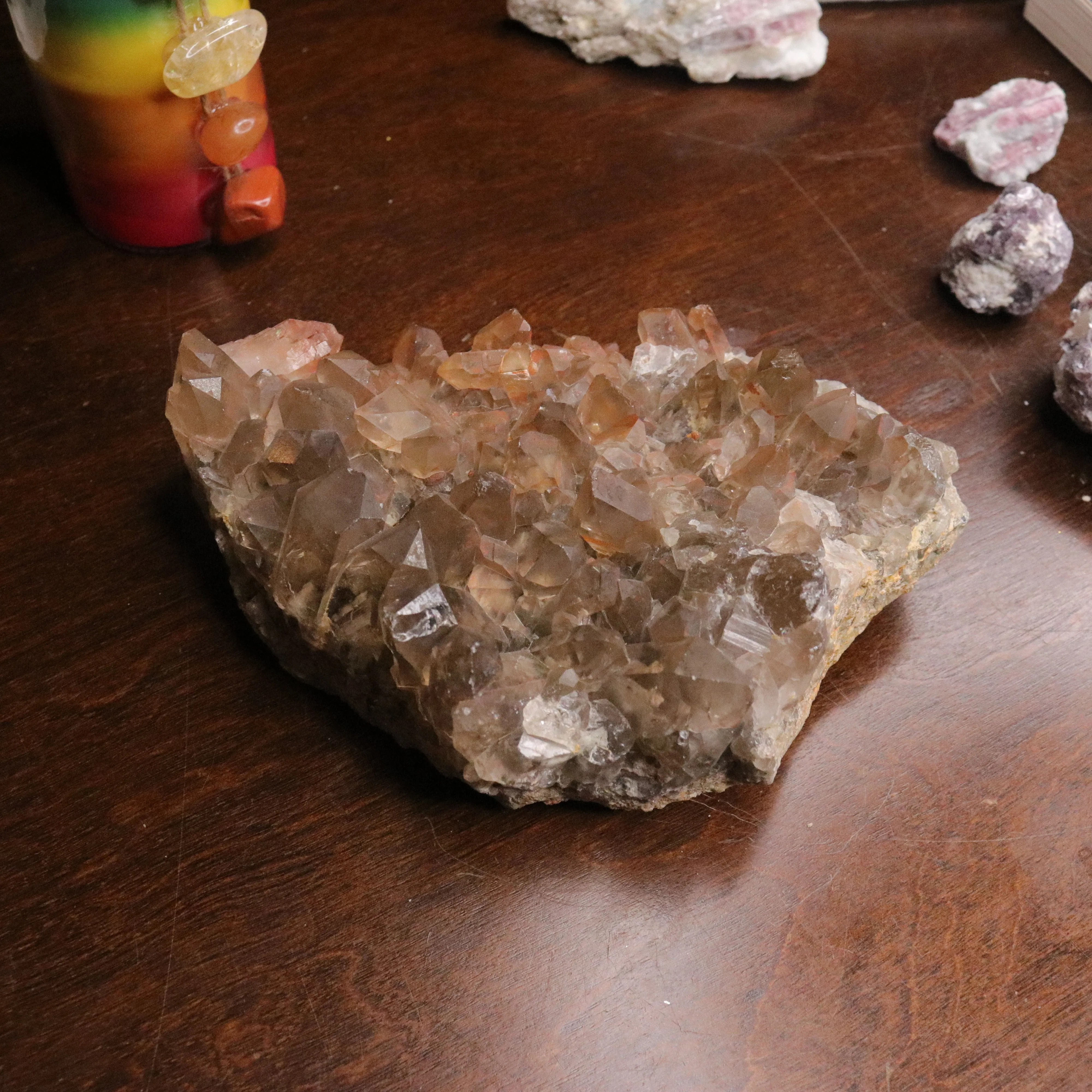 Jumbo ~ Gorgeous and Unique Lithium and Red Hematoid Quartz Cluster from Brazil