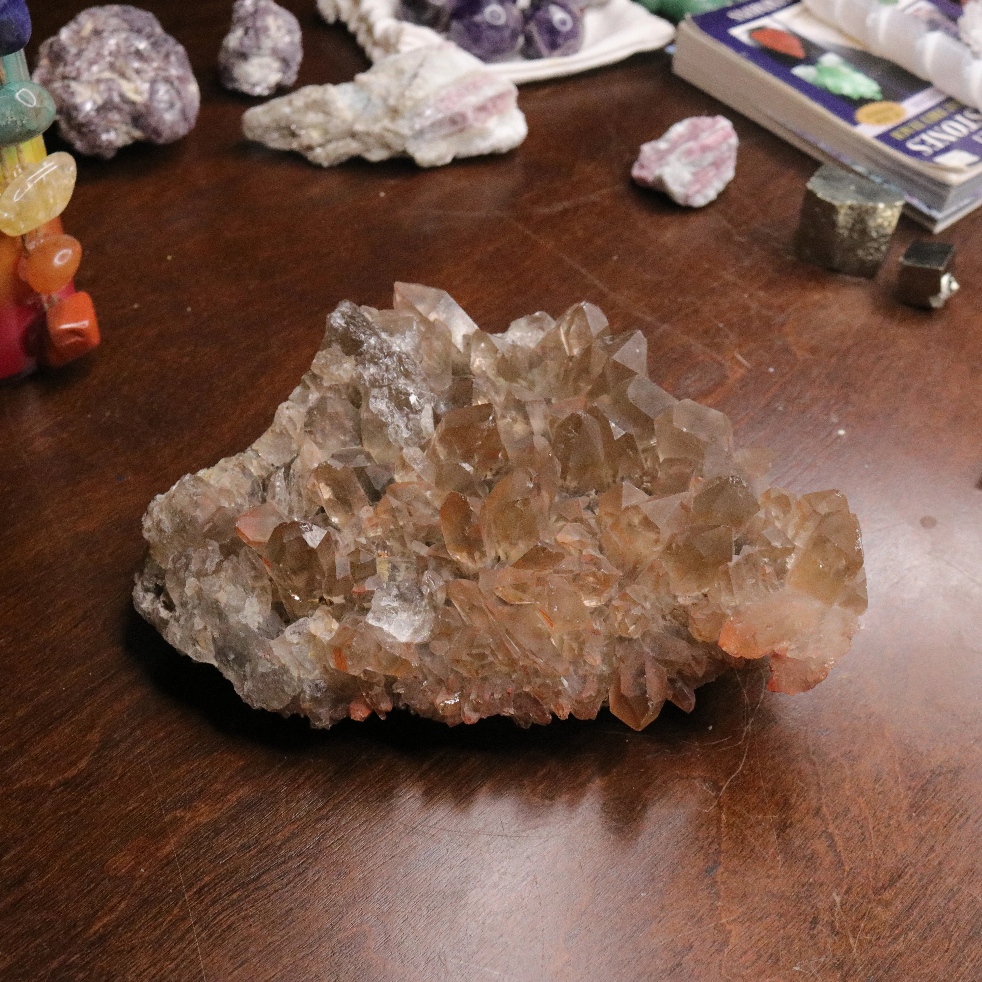 Jumbo ~ Gorgeous and Unique Lithium and Red Hematoid Quartz Cluster from Brazil