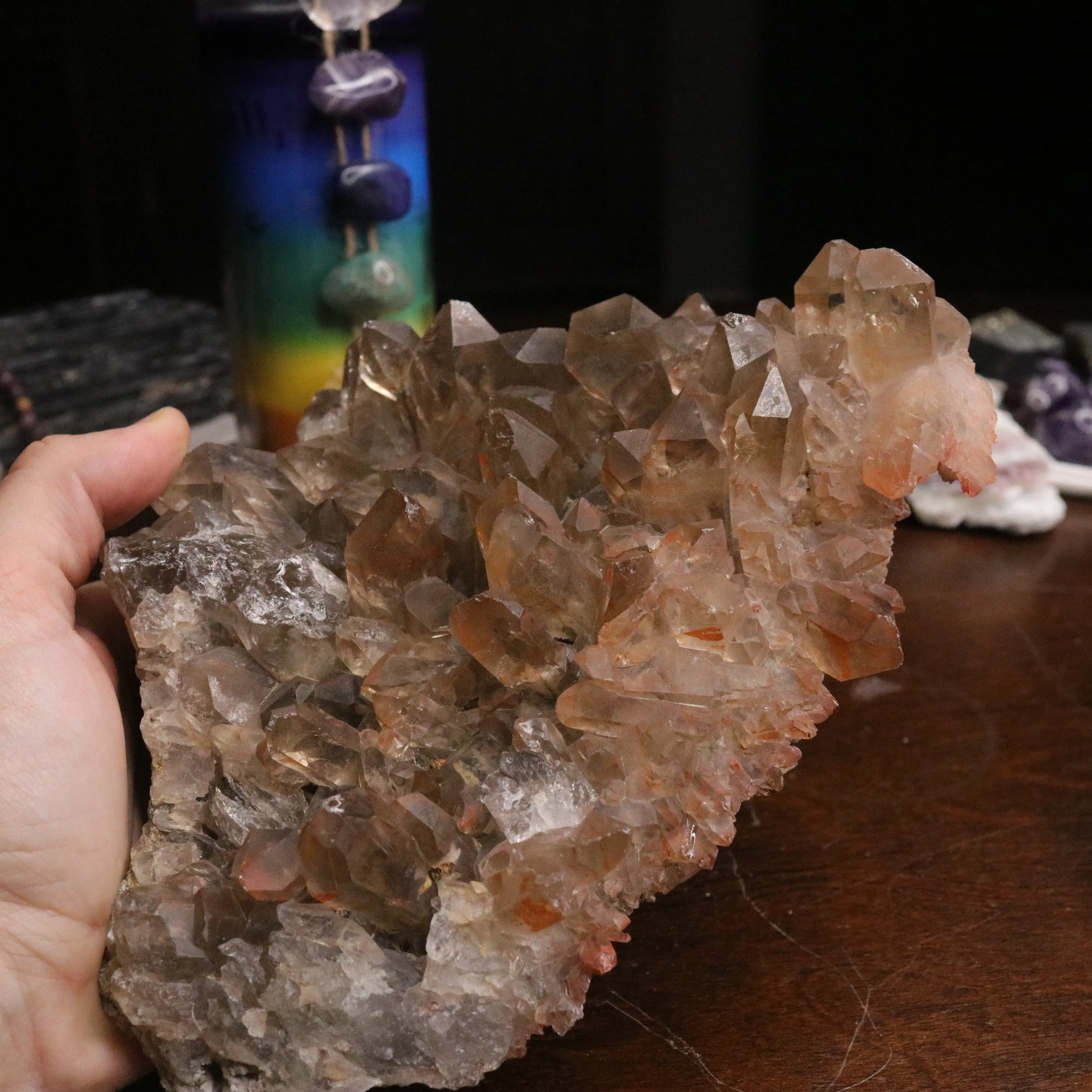 Jumbo ~ Gorgeous and Unique Lithium and Red Hematoid Quartz Cluster from Brazil