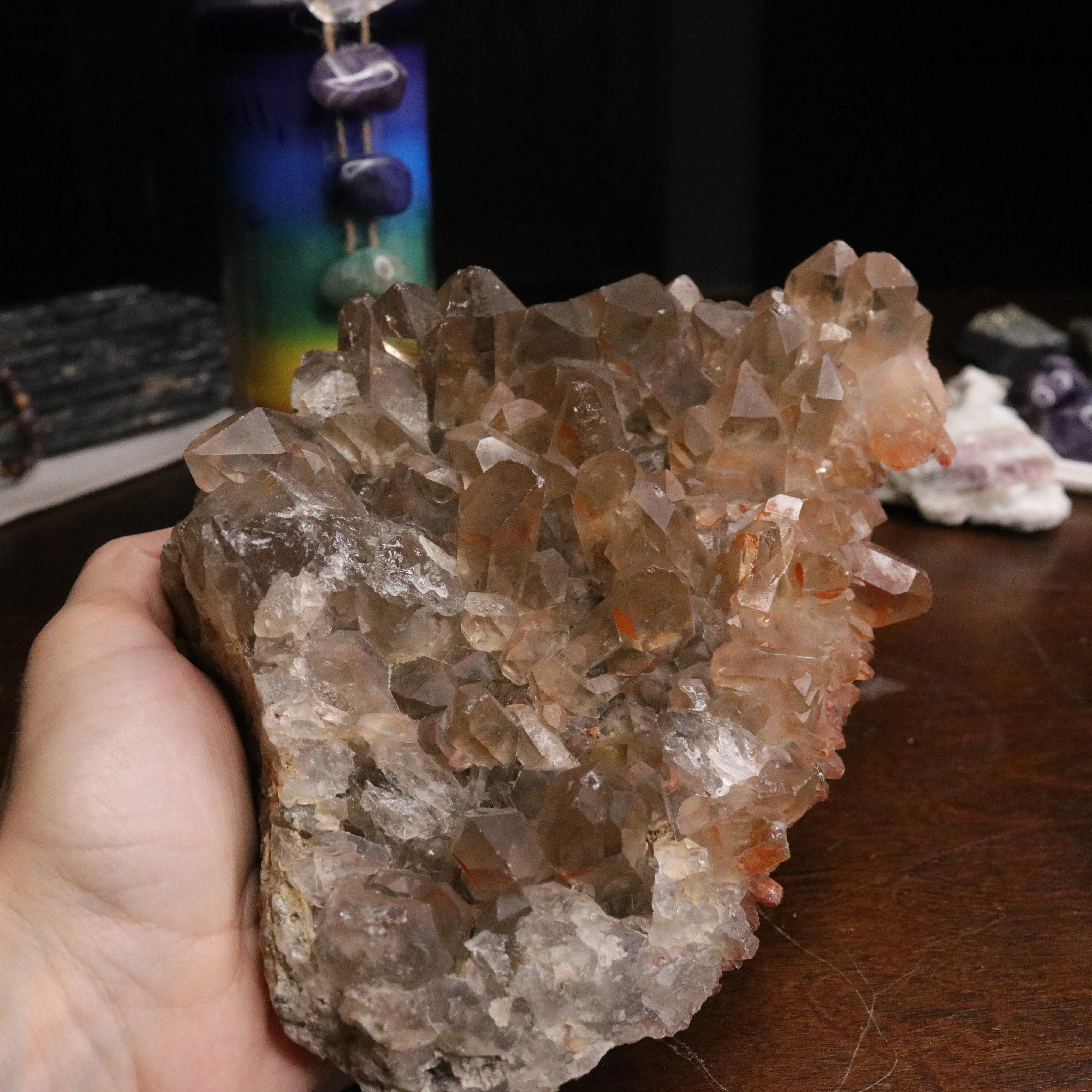 Jumbo ~ Gorgeous and Unique Lithium and Red Hematoid Quartz Cluster from Brazil