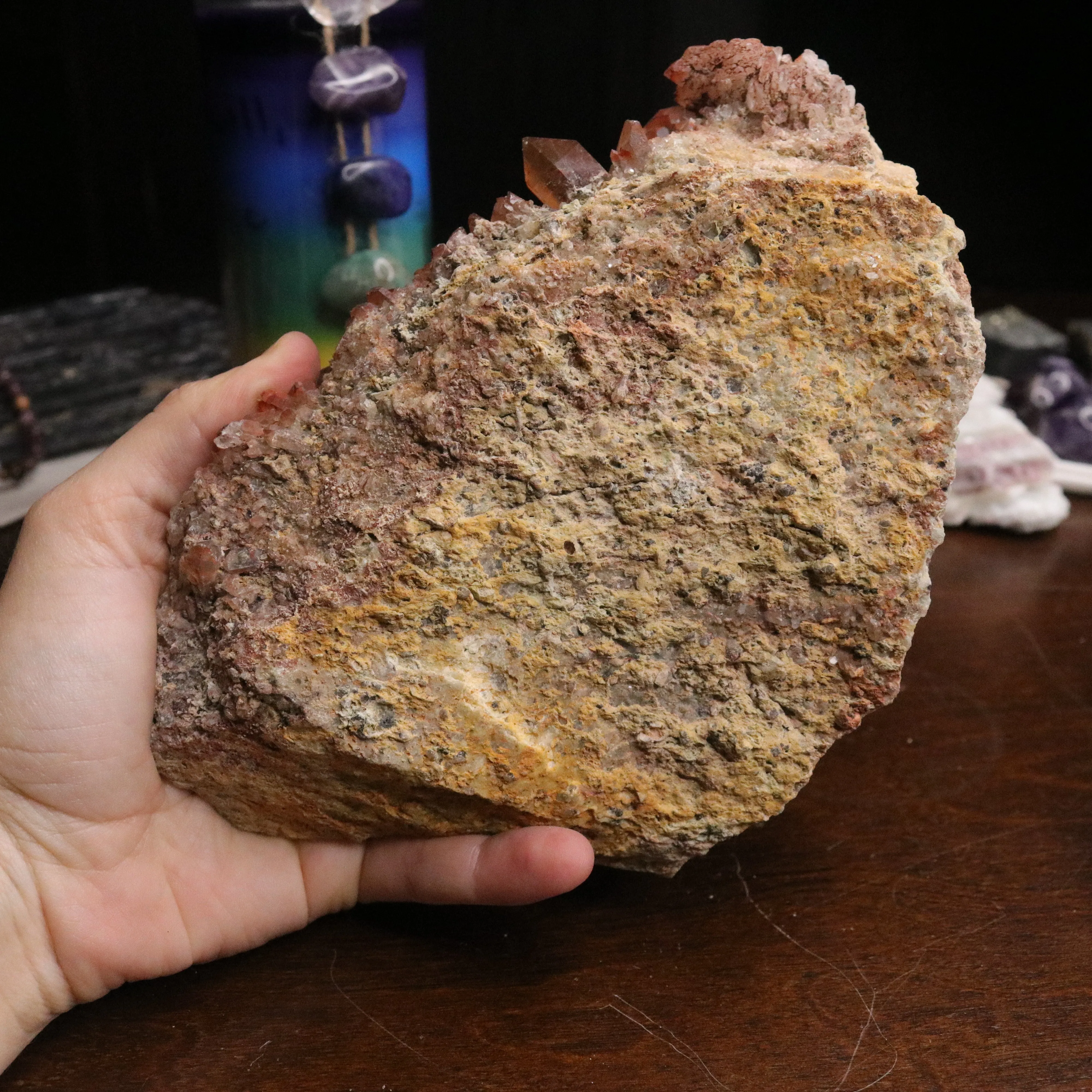 Jumbo ~ Gorgeous and Unique Lithium and Red Hematoid Quartz Cluster from Brazil