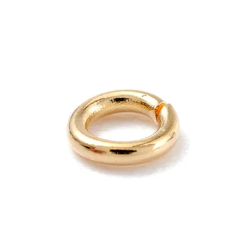 Jump Rings, 304 Stainless Steel, Round, Open, 18K Gold Plated, 5x0.8mm