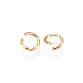 Jump Rings, 304 Stainless Steel, Round, Open, 24K Gold Plated, 5x0.7mm