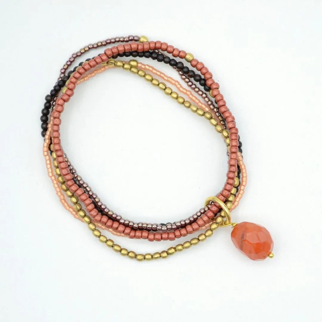 Karuna Carnelian Beaded Bracelet