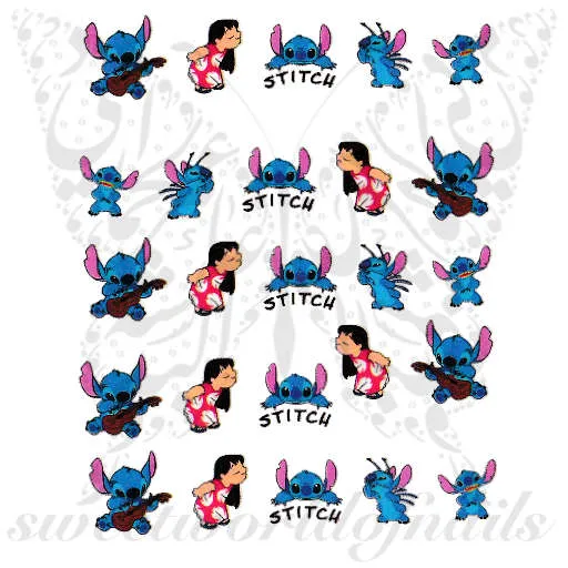 Lilo and Stitch Nail Art Nail Water Decals