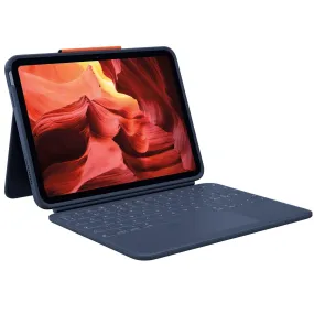 Logitech Rugged Protective Keyboard Case Combo 4 Touch Trackpad for iPad 10.9” 10th Gen Blue