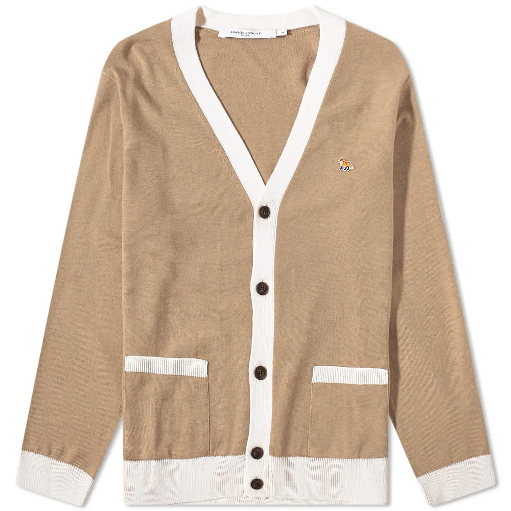 Maison Kitsuné Baby Fox Patch Bicolor Classic CardiganBeige