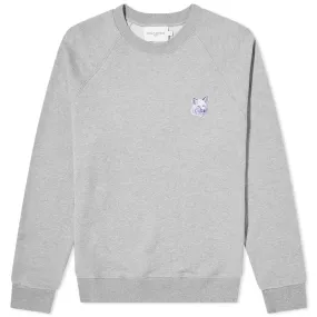 Maison Kitsuné Cool-Tone Fox Head Patch Clean Crew SweatGrey Melange