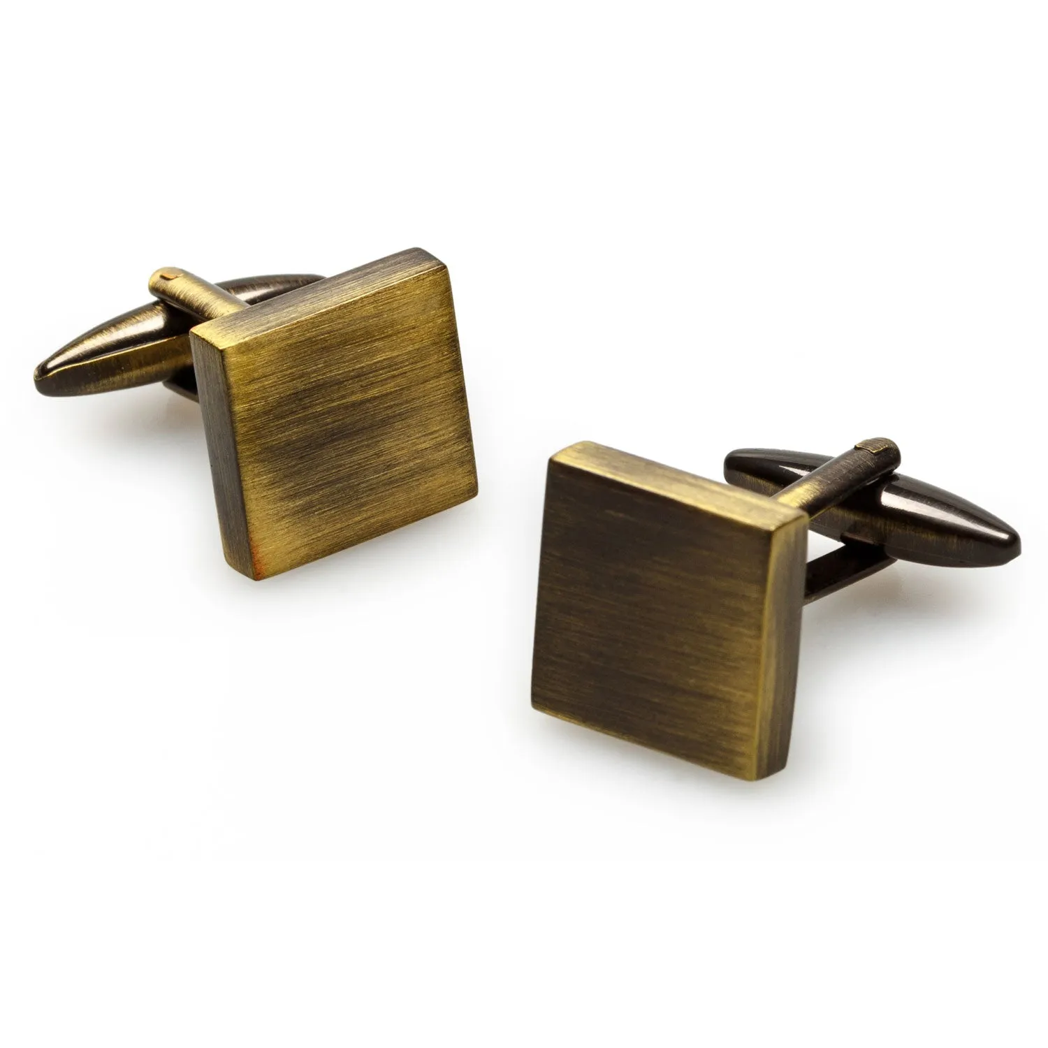 Millenia Brushed Brass Square Cufflinks