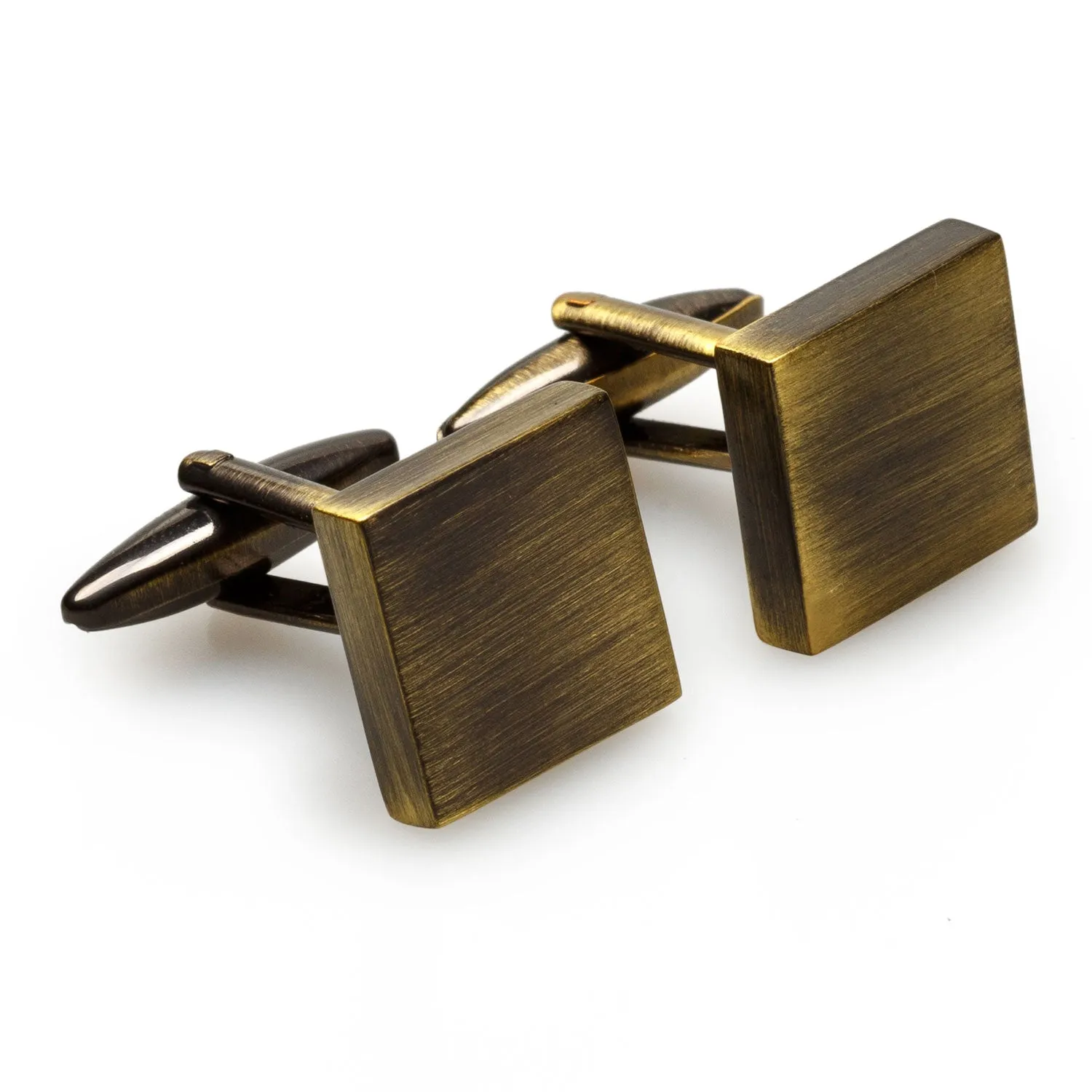 Millenia Brushed Brass Square Cufflinks