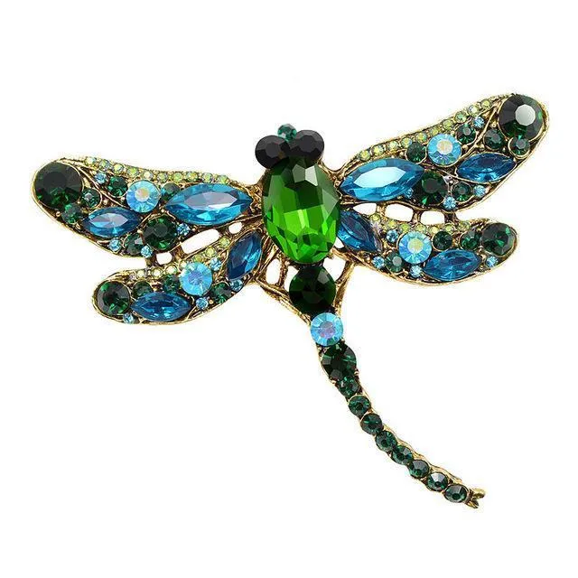 New fashion Crystal Vintage Dragonfly Brooch Pin