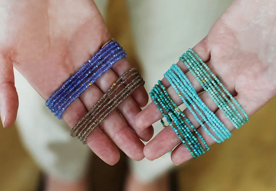 Pale Opaque Emerald Beaded Wrap Bracelet