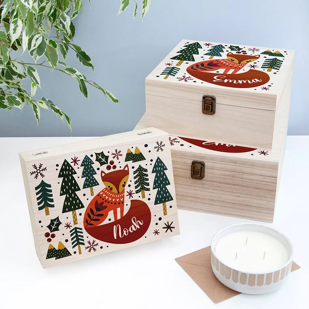 Personalised Scandi Fox Christmas Eve Box