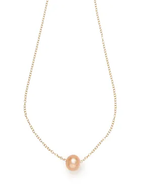 Pink-Peach Freshwater Pearl Floating Necklace