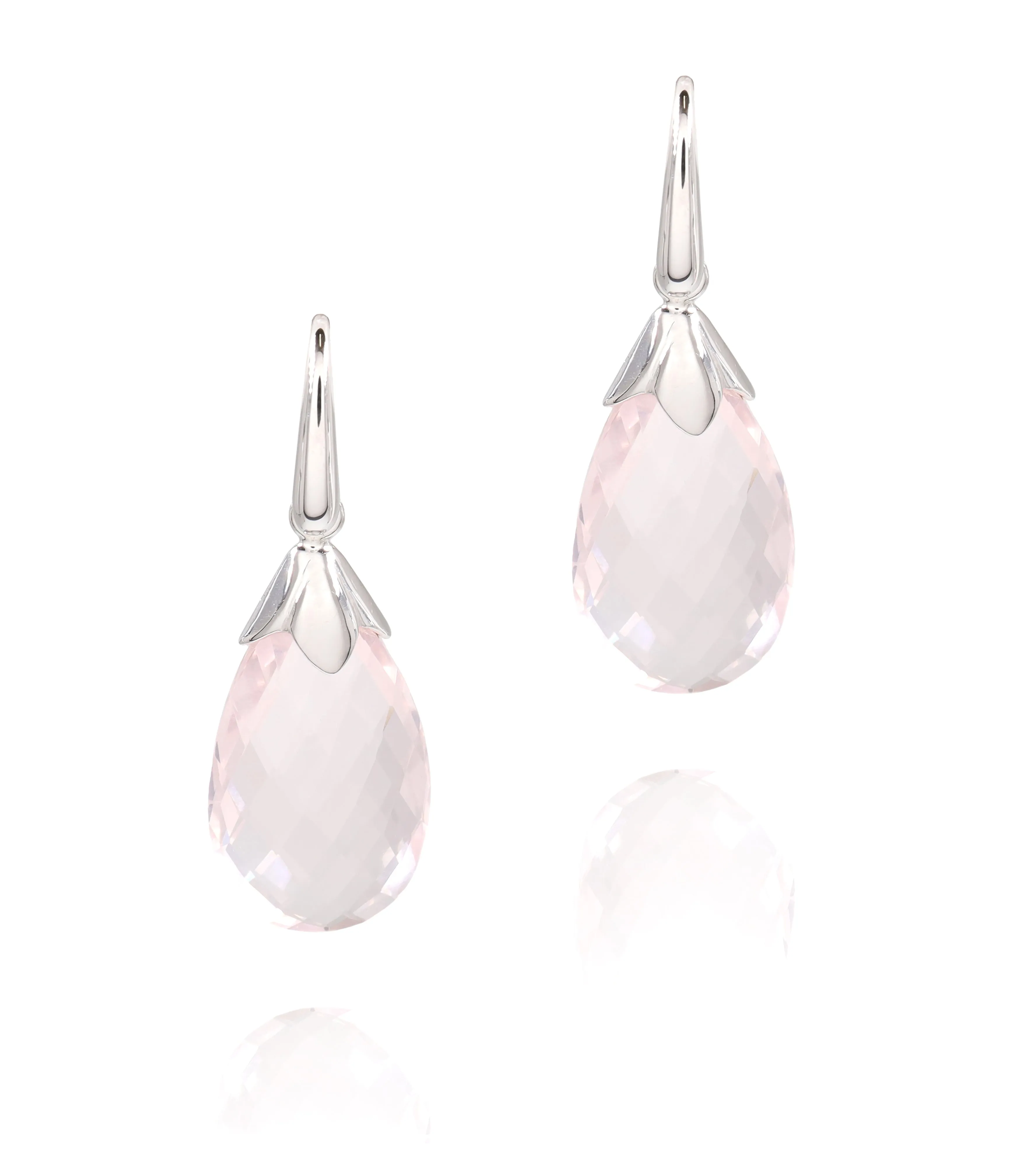 Pink Rose Quartz Drop Earrings