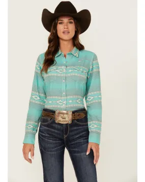 Product Name:  Ariat Women's R.E.A.L Jadeite Jacquard Southwestern Print Long Sleeve Snap Western Shirt