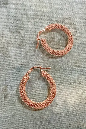 Rose Gold Beaded Hoop