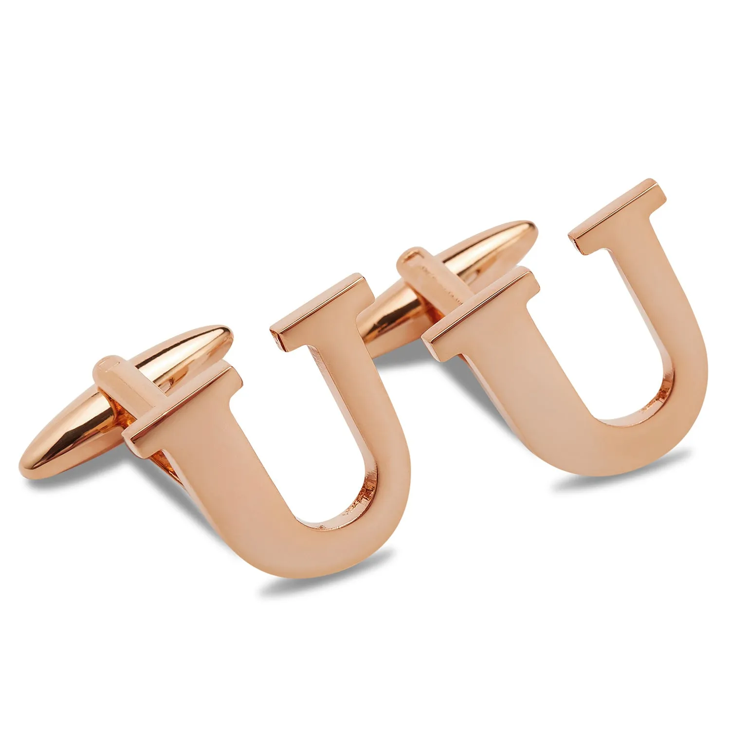 Rose Gold Letter U Cufflinks