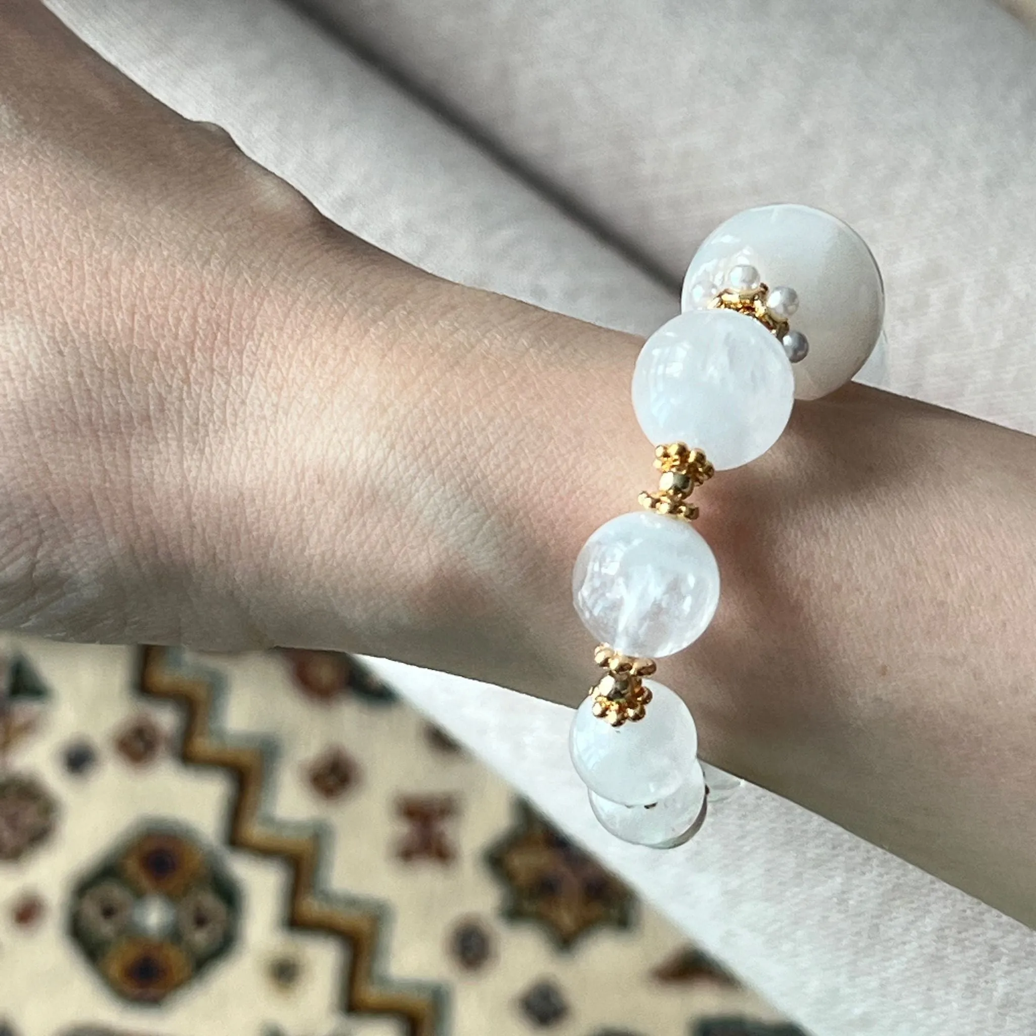 Selenite & White Phantom Quartz Bracelet