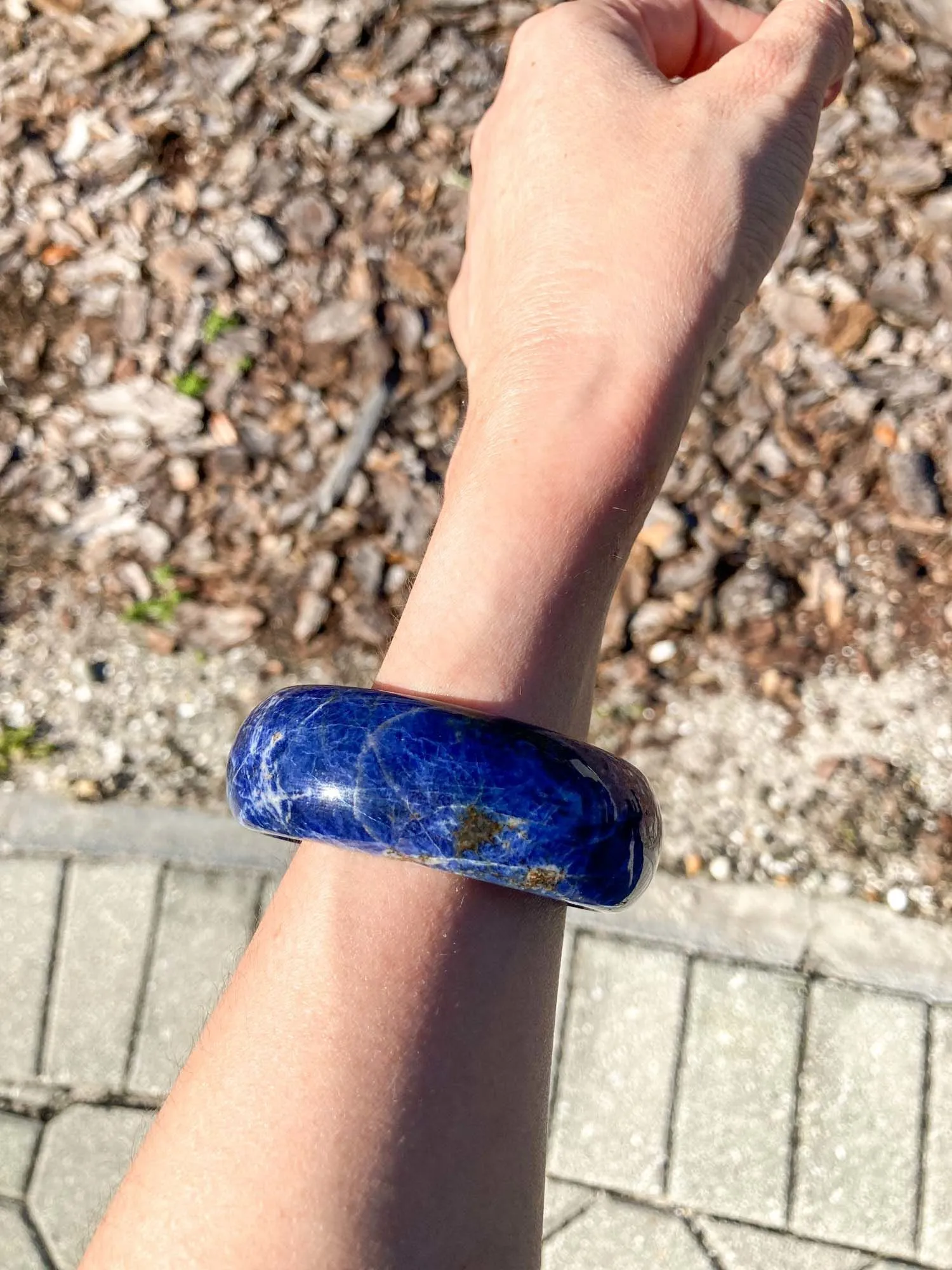 Small Wrist S 53mm Internal Diameter Natural Sodalite Bangle R2020