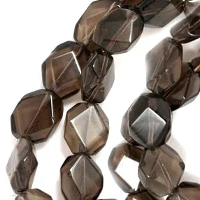 Smoky Quartz Tumble Faceted Nugget 13x18mm