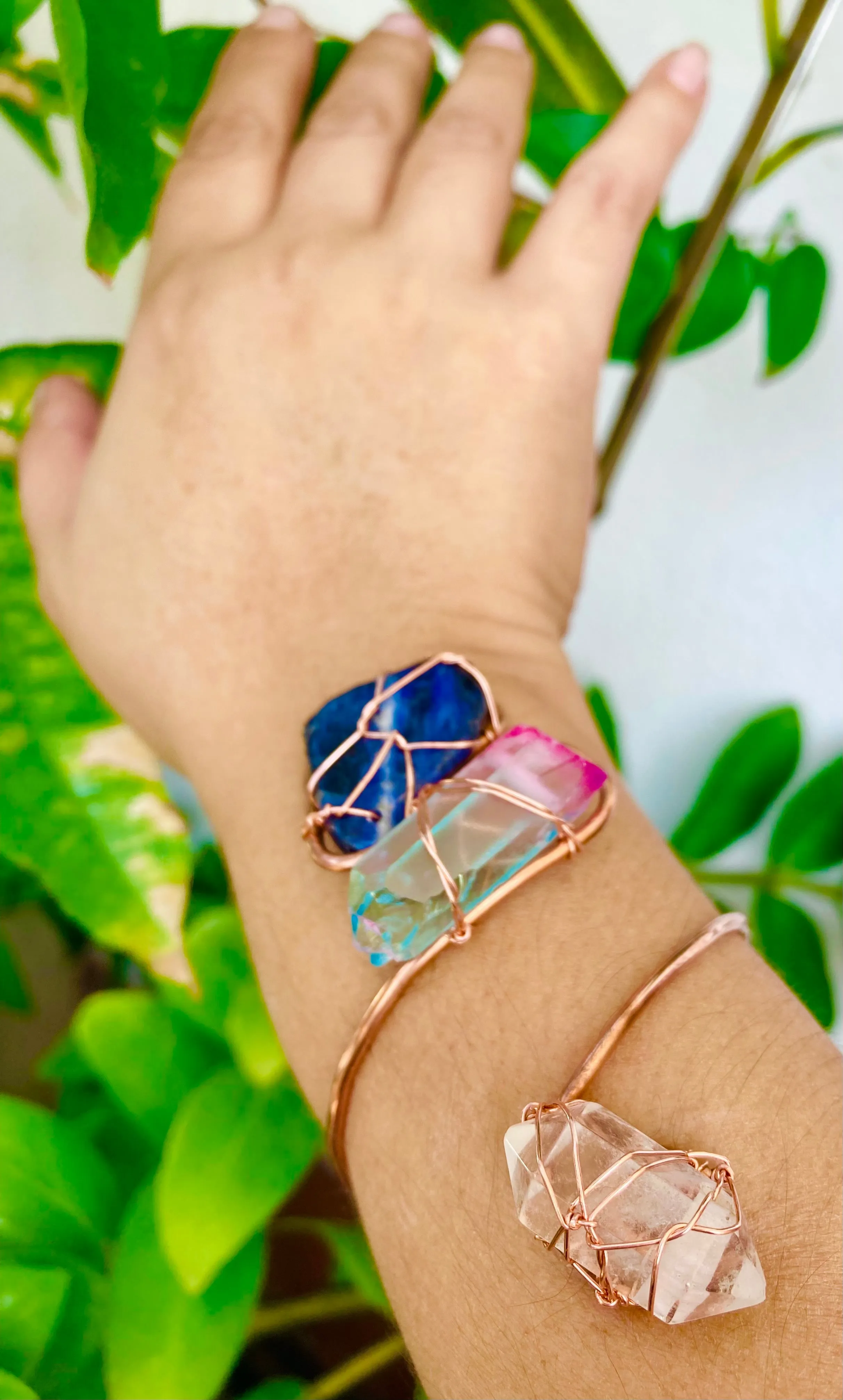 Sodalite / Quartz Cuff