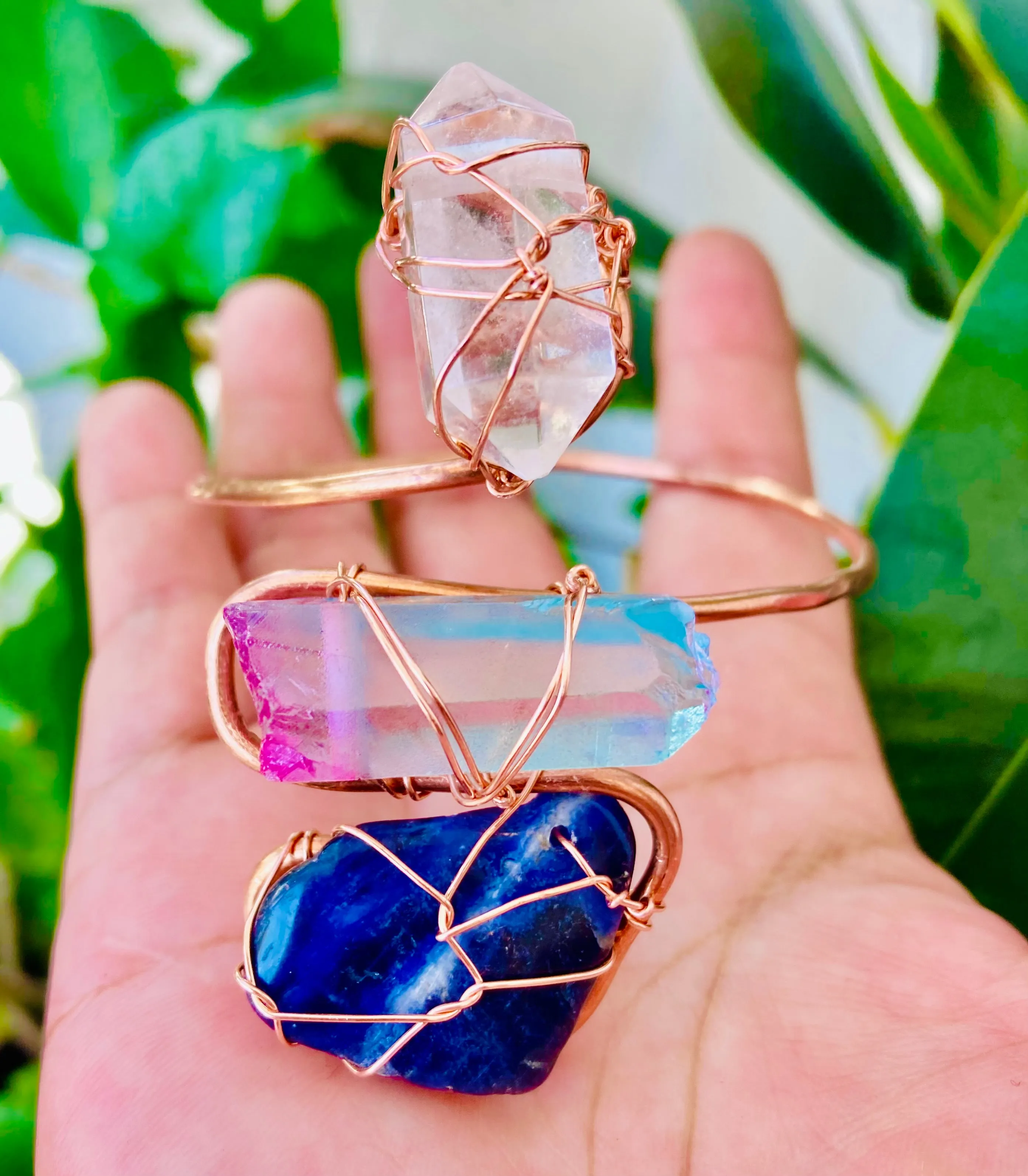 Sodalite / Quartz Cuff