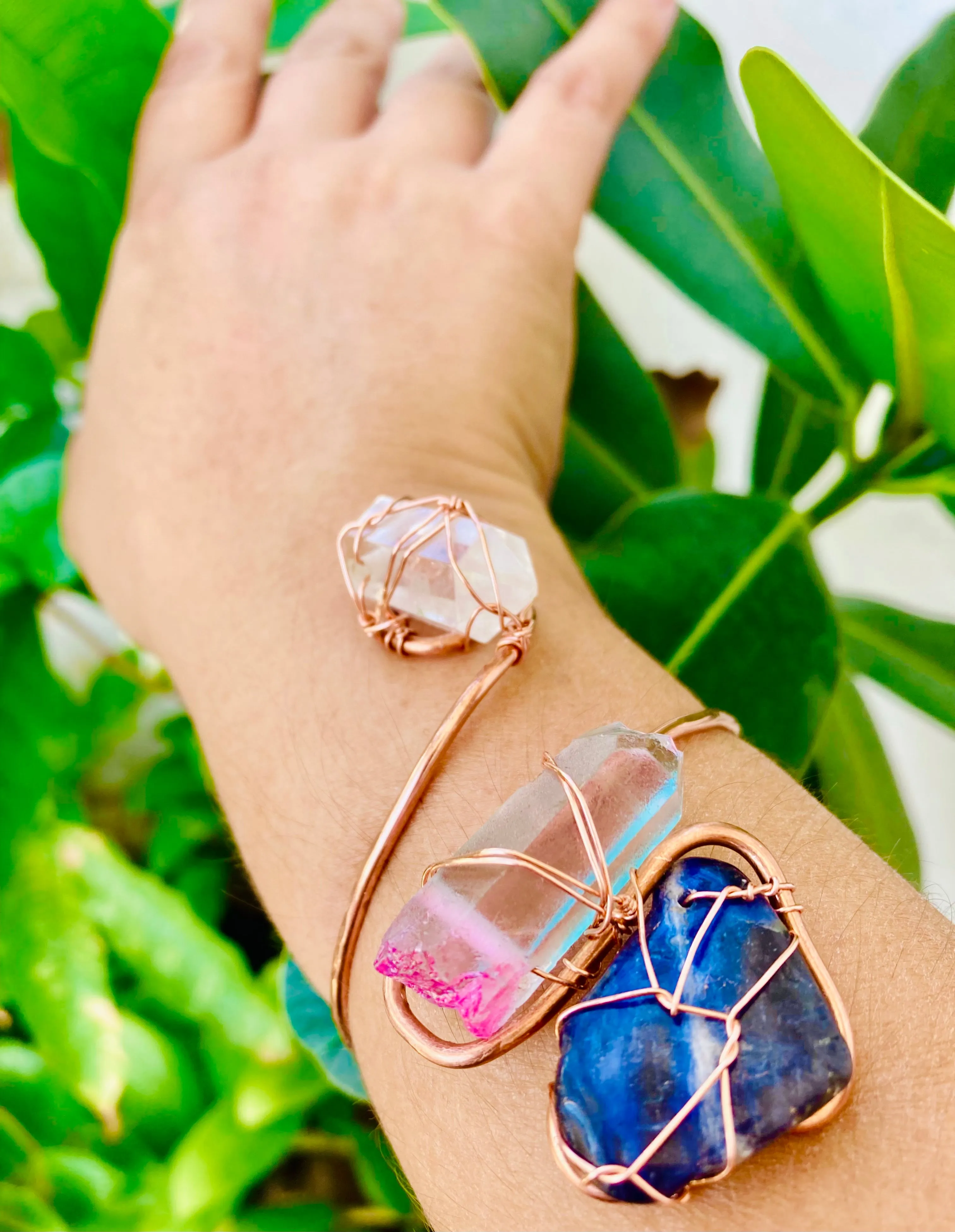 Sodalite / Quartz Cuff