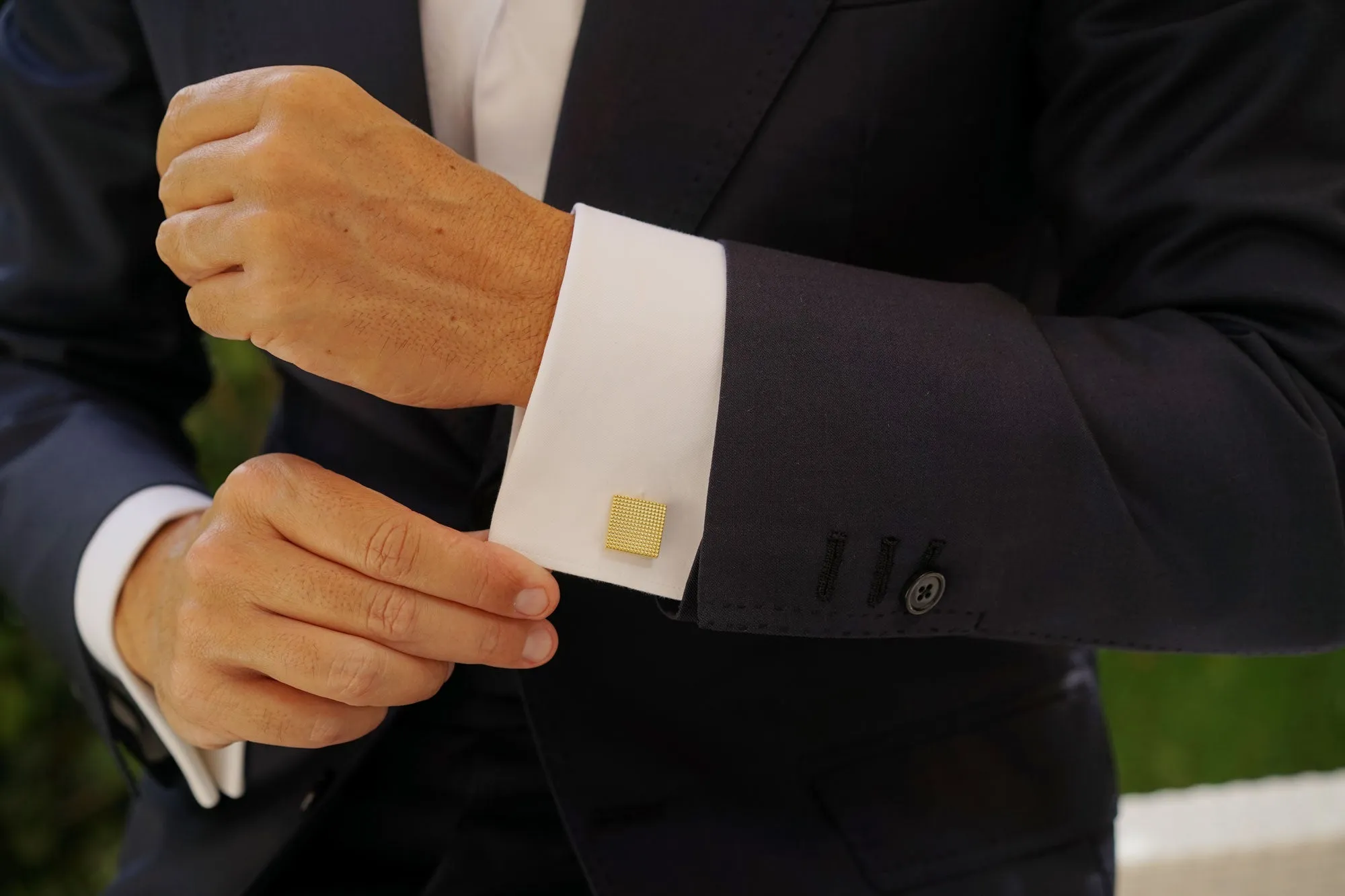 Soho Square Studded Gold Cufflinks