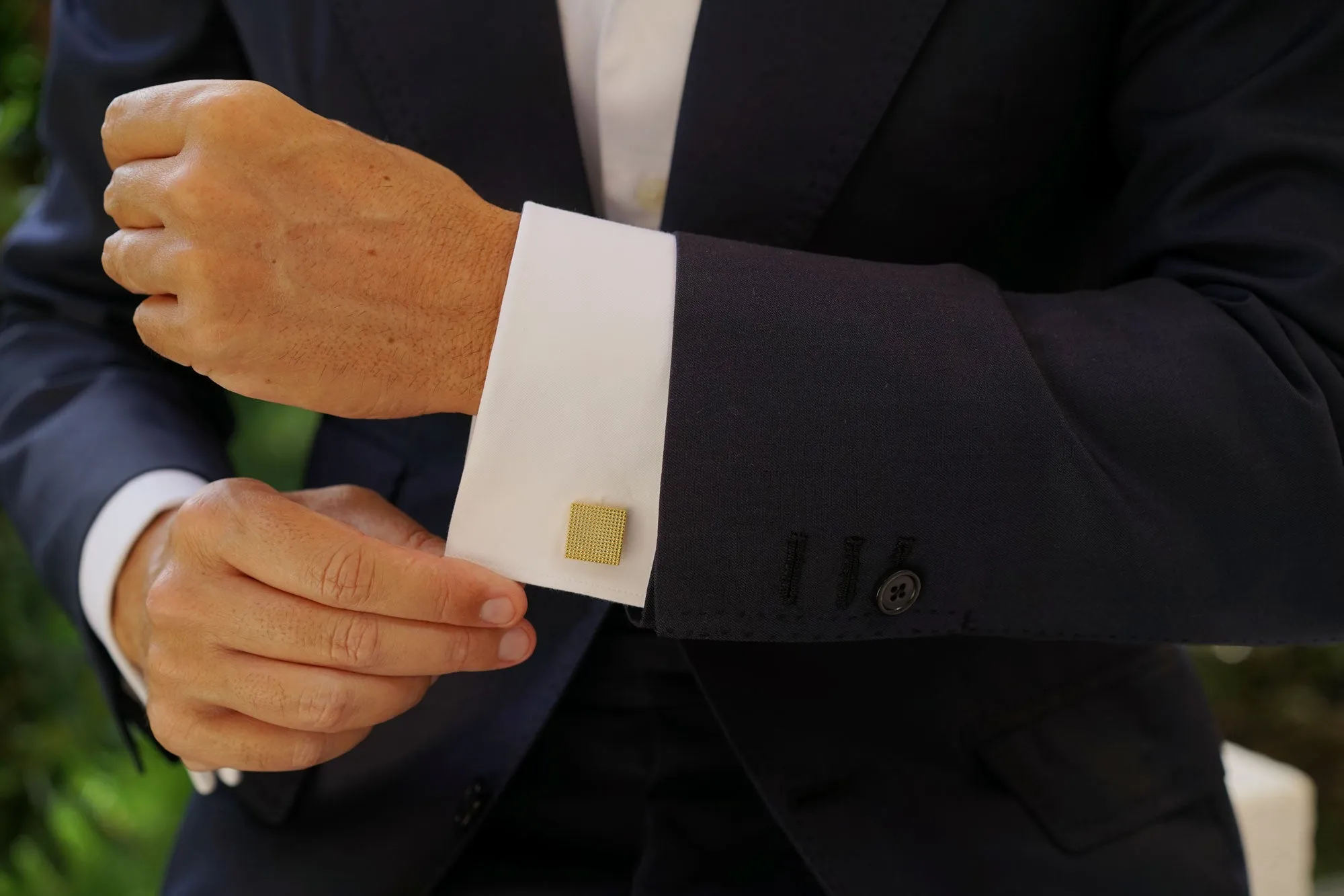 Soho Square Studded Gold Cufflinks