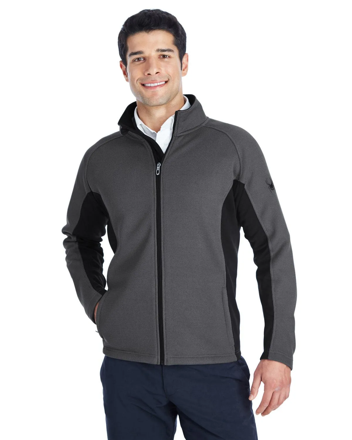 Spyder Constant Full Zip Sweater Fleece Polar/ Blk/ Blk 187330