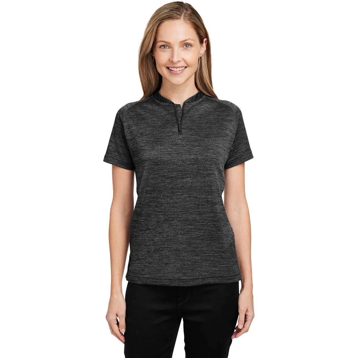 Spyder Women's Black Jaspe Mission Blade Collar Polo