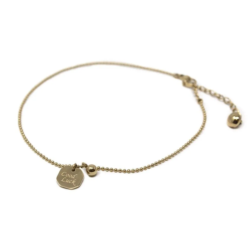 Stainless Steel Good Luck Anklet Gold Plated