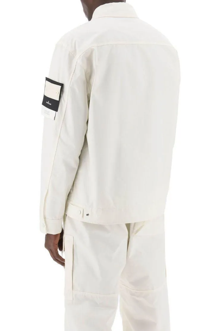 STONE ISLAND  |Long Sleeves Plain Cotton Oversized Logo Shirts