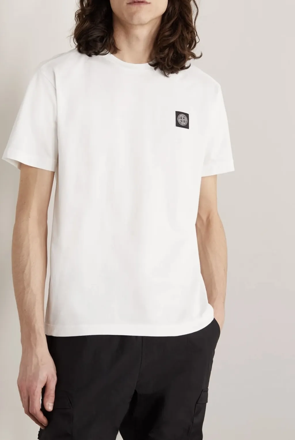 STONE ISLAND  |Plain Cotton Logo T-Shirts