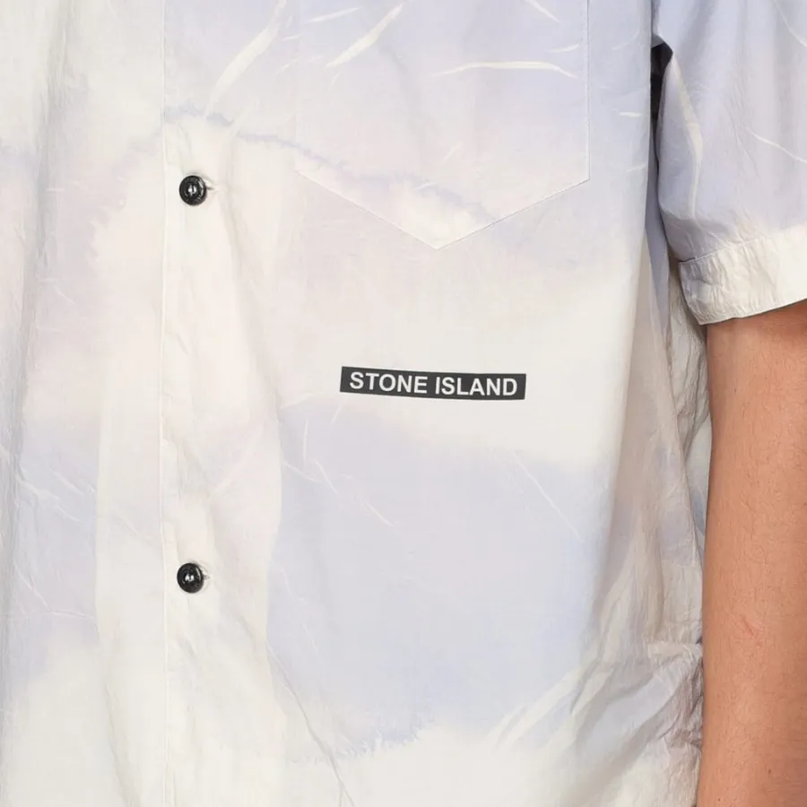 STONE ISLAND  |Street Style Cotton Short Sleeves Logo Shirts