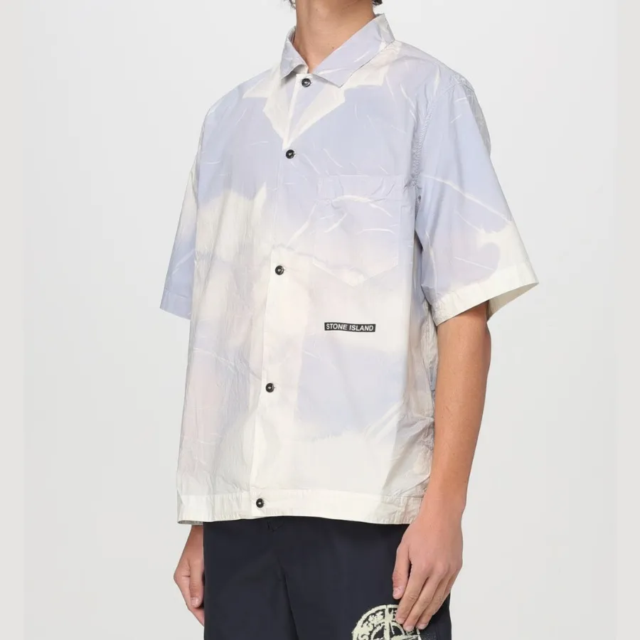 STONE ISLAND  |Street Style Cotton Short Sleeves Logo Shirts