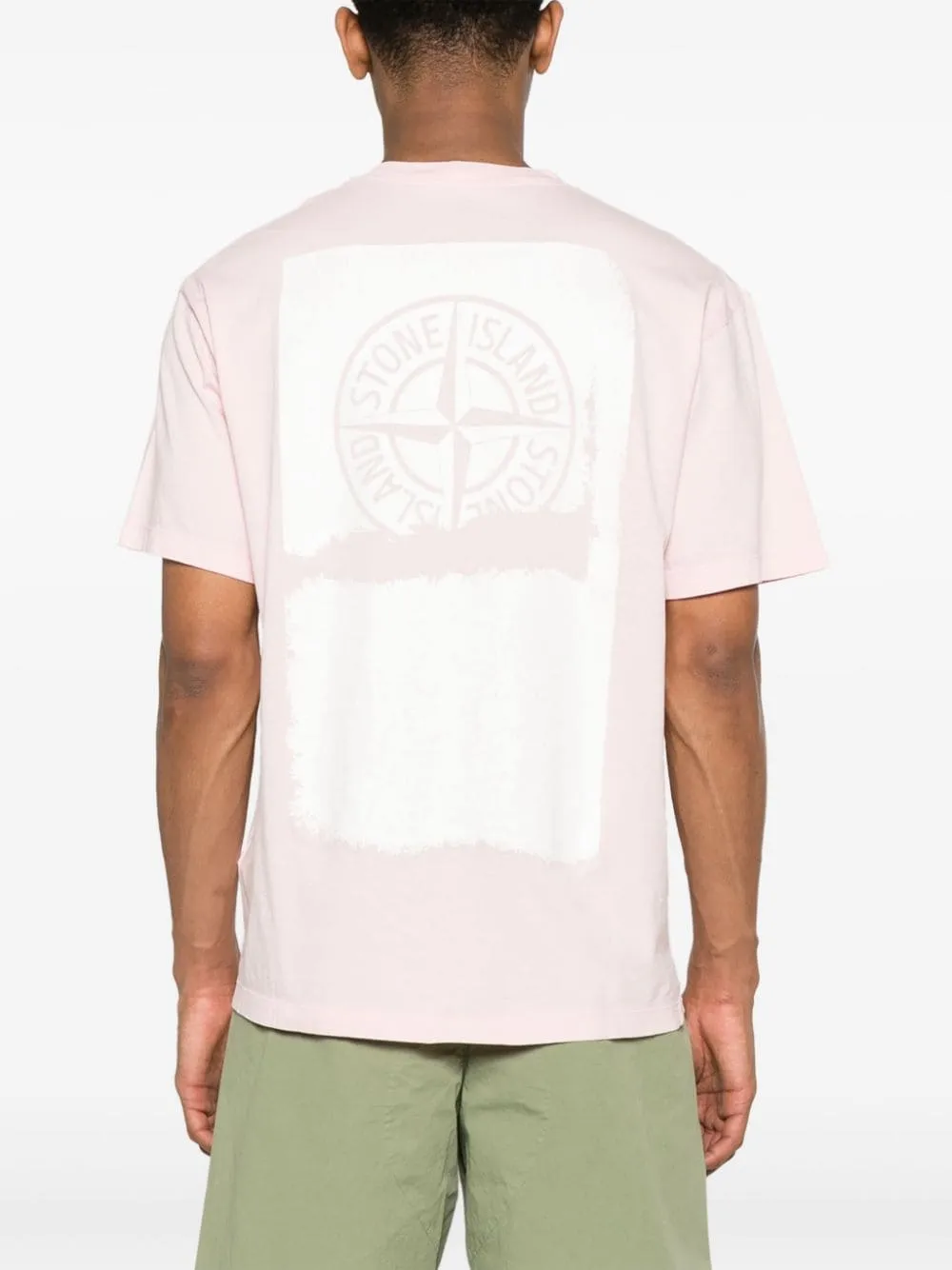 Stone Island - T Shirt rose 2RC89 'SCRATCHED PAINT ONE' PRINT