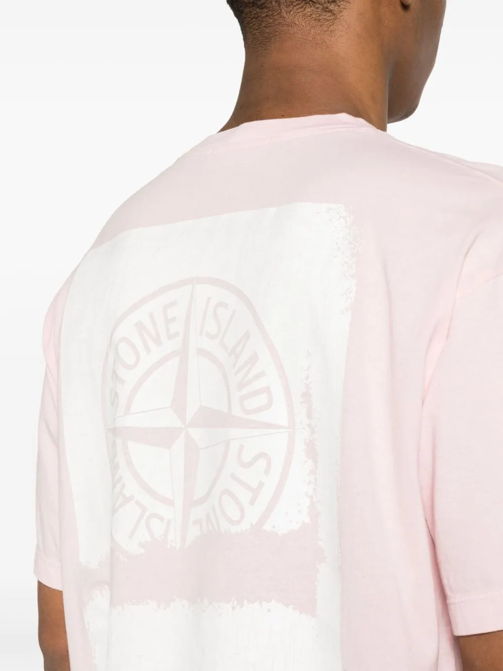 Stone Island - T Shirt rose 2RC89 'SCRATCHED PAINT ONE' PRINT