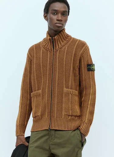 STONE ISLAND  |Wool Street Style Logo Cardigans