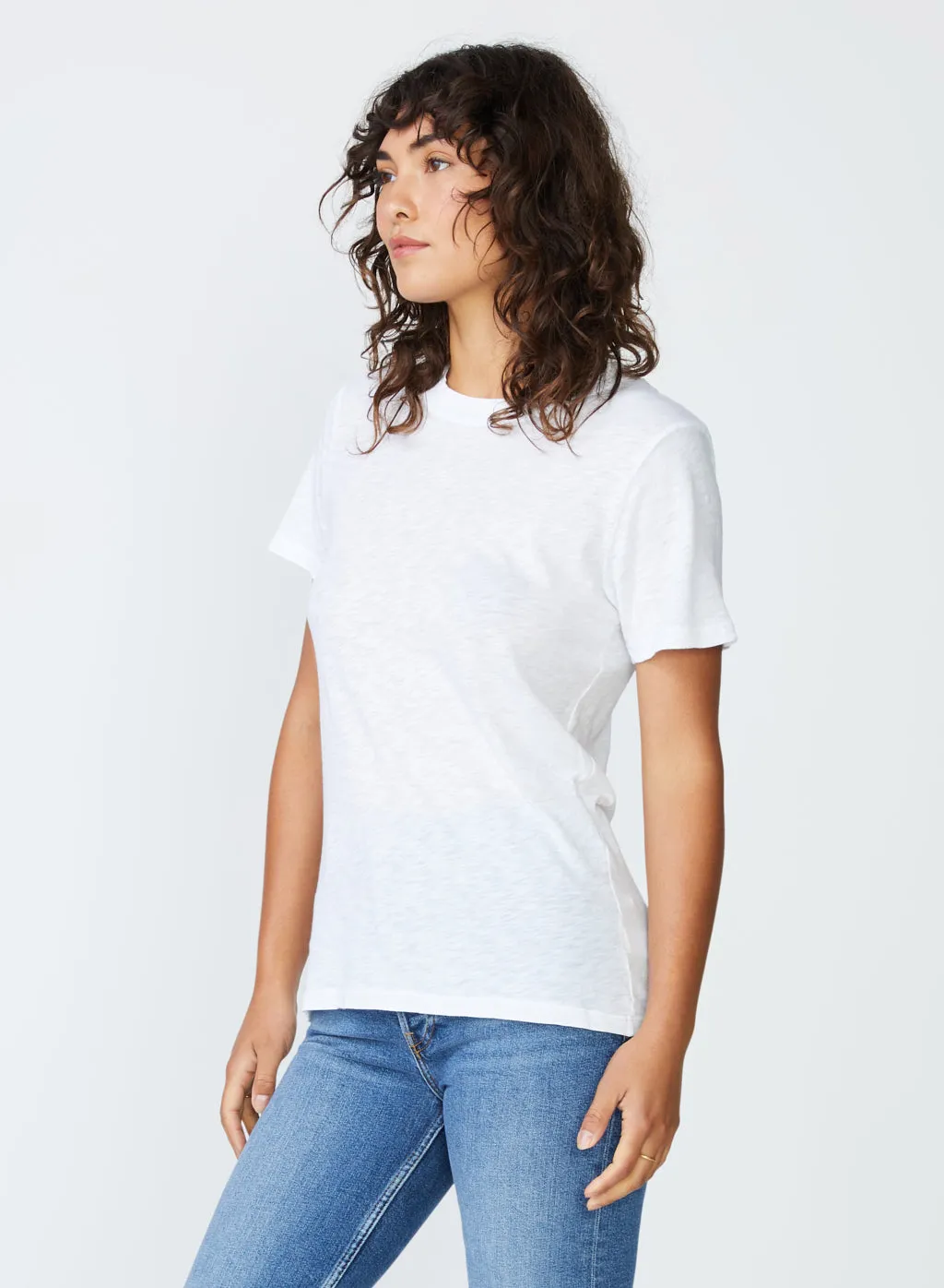 Supima Slub Jersey Short Sleeve T-Shirt in White