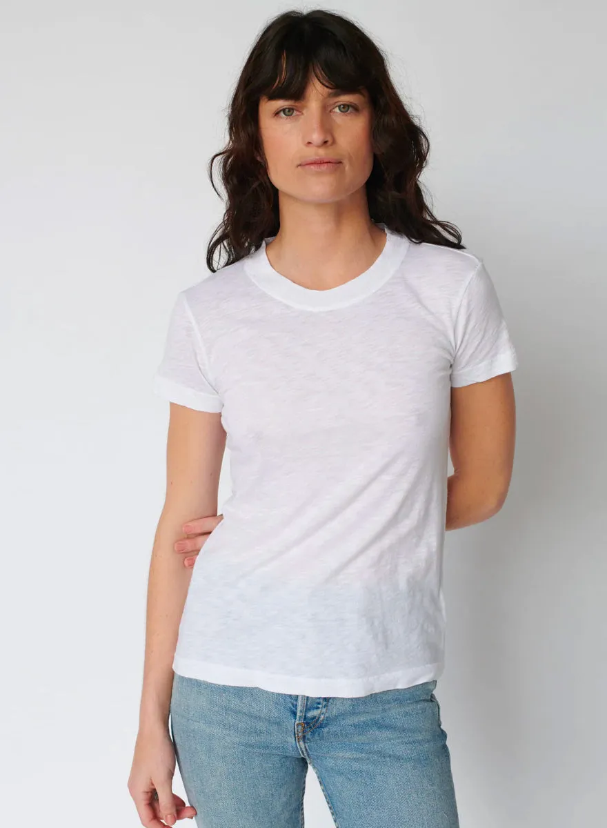 Supima Slub Jersey Short Sleeve T-Shirt in White