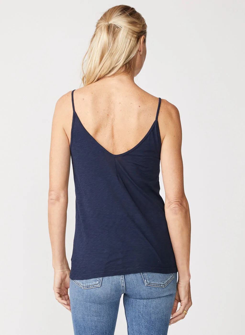 Supima Slub Jersey V-Neck Cami in New Navy