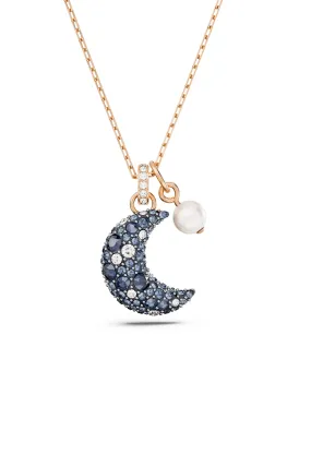 Swarovski Luna Moon Pendant Rose Gold Plated