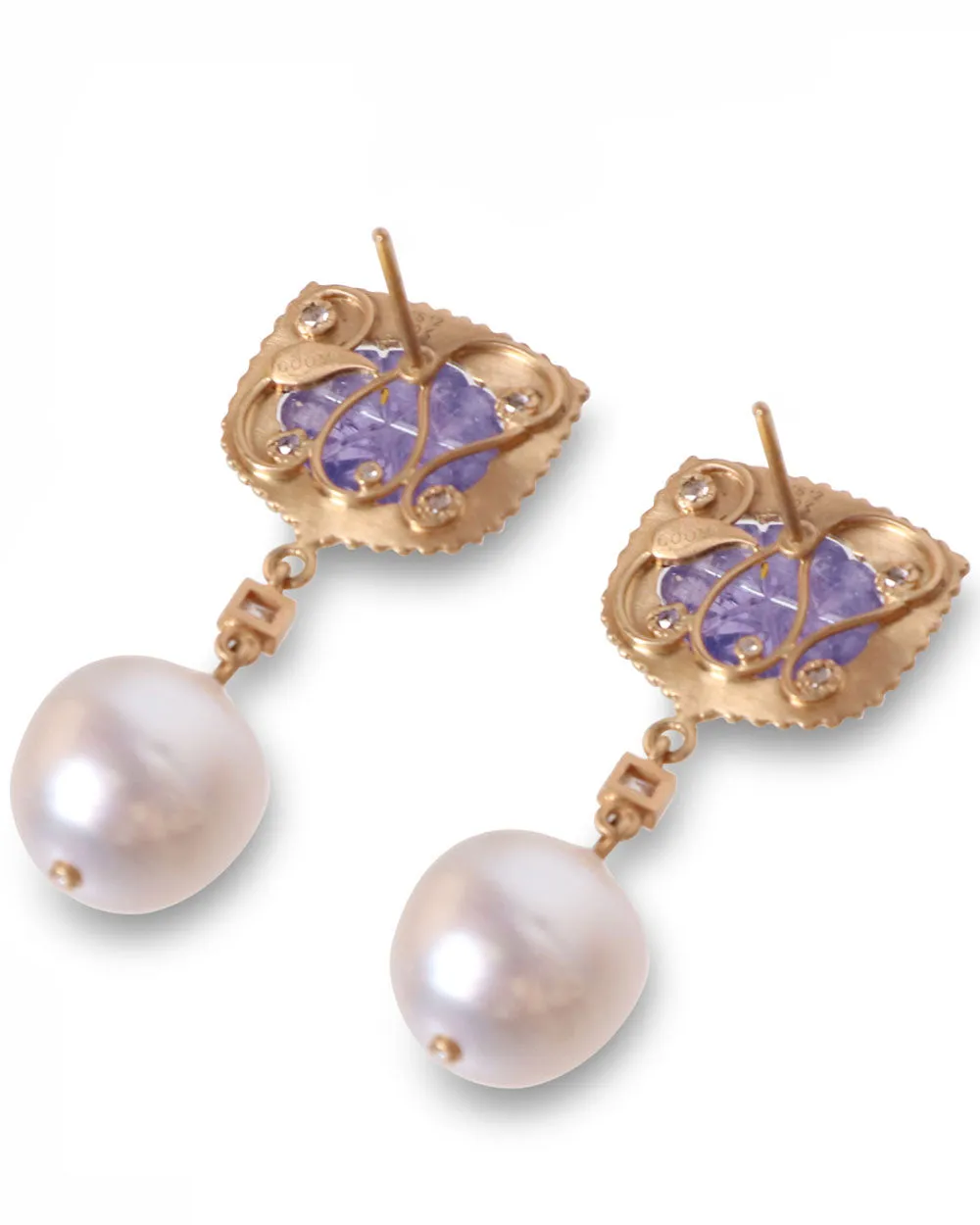 Tanzanite and Pearl Earrings