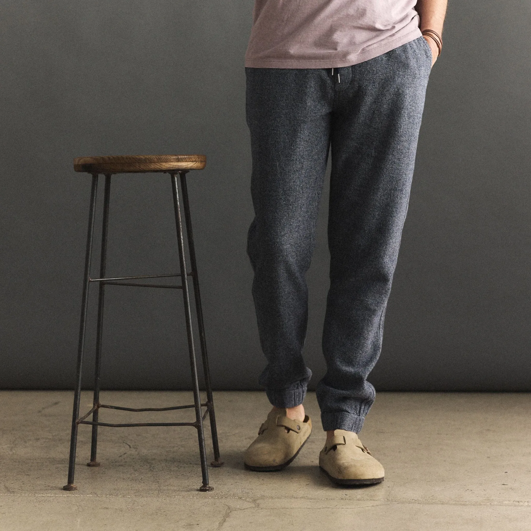 The Apres Pant in Navy Linen Tweed