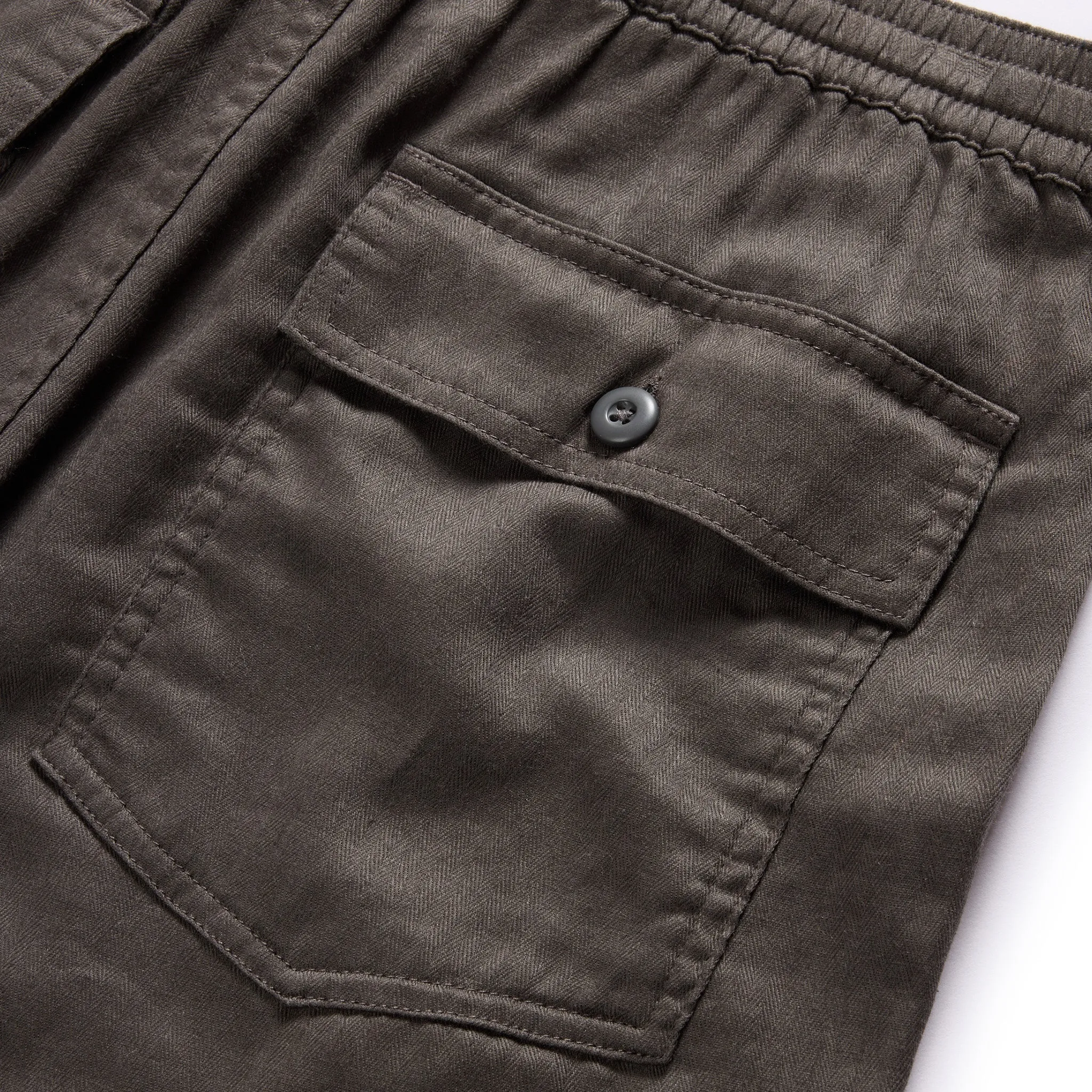 The Apres Trail Short in Granite Double Cloth