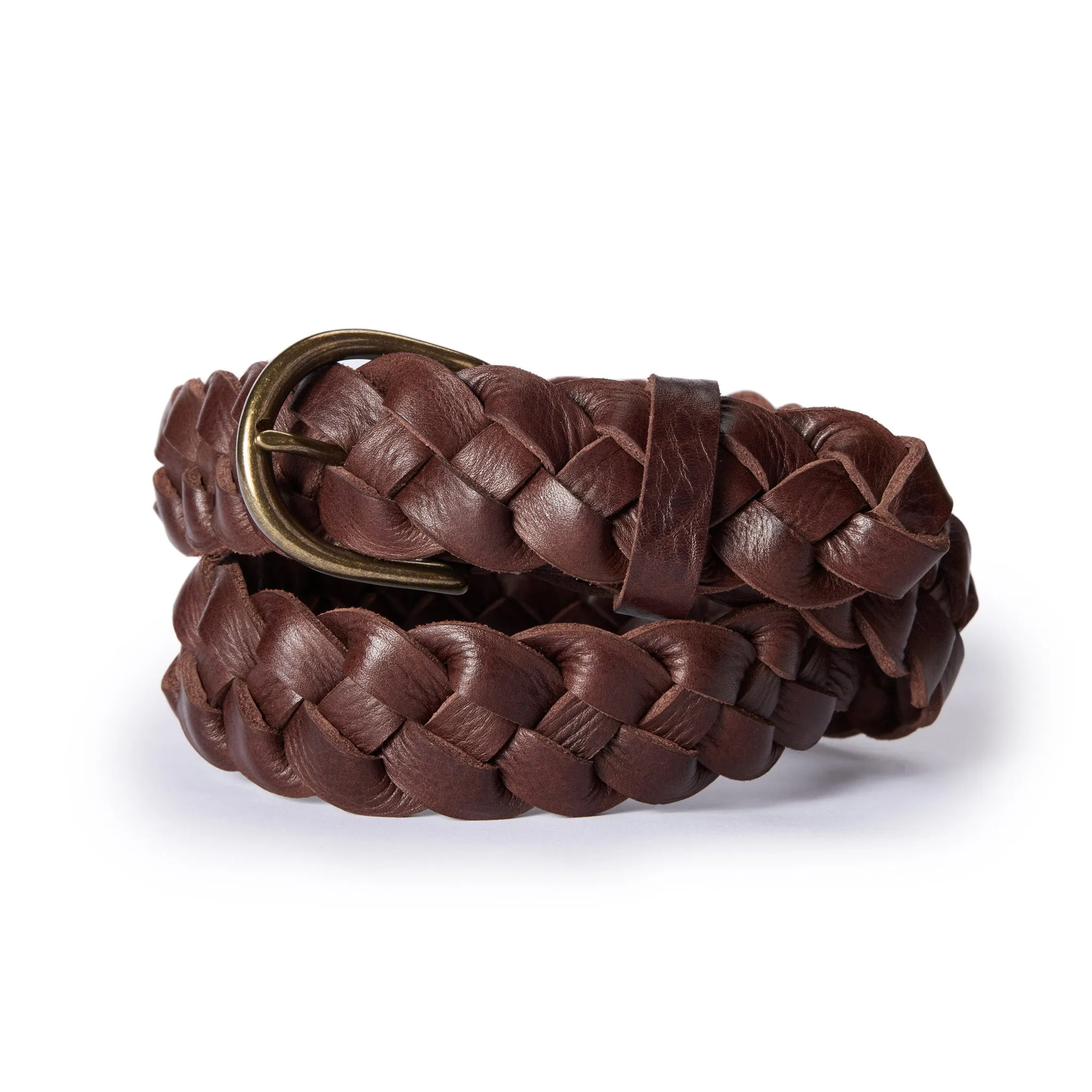 The Braided Belt in Dark Brown