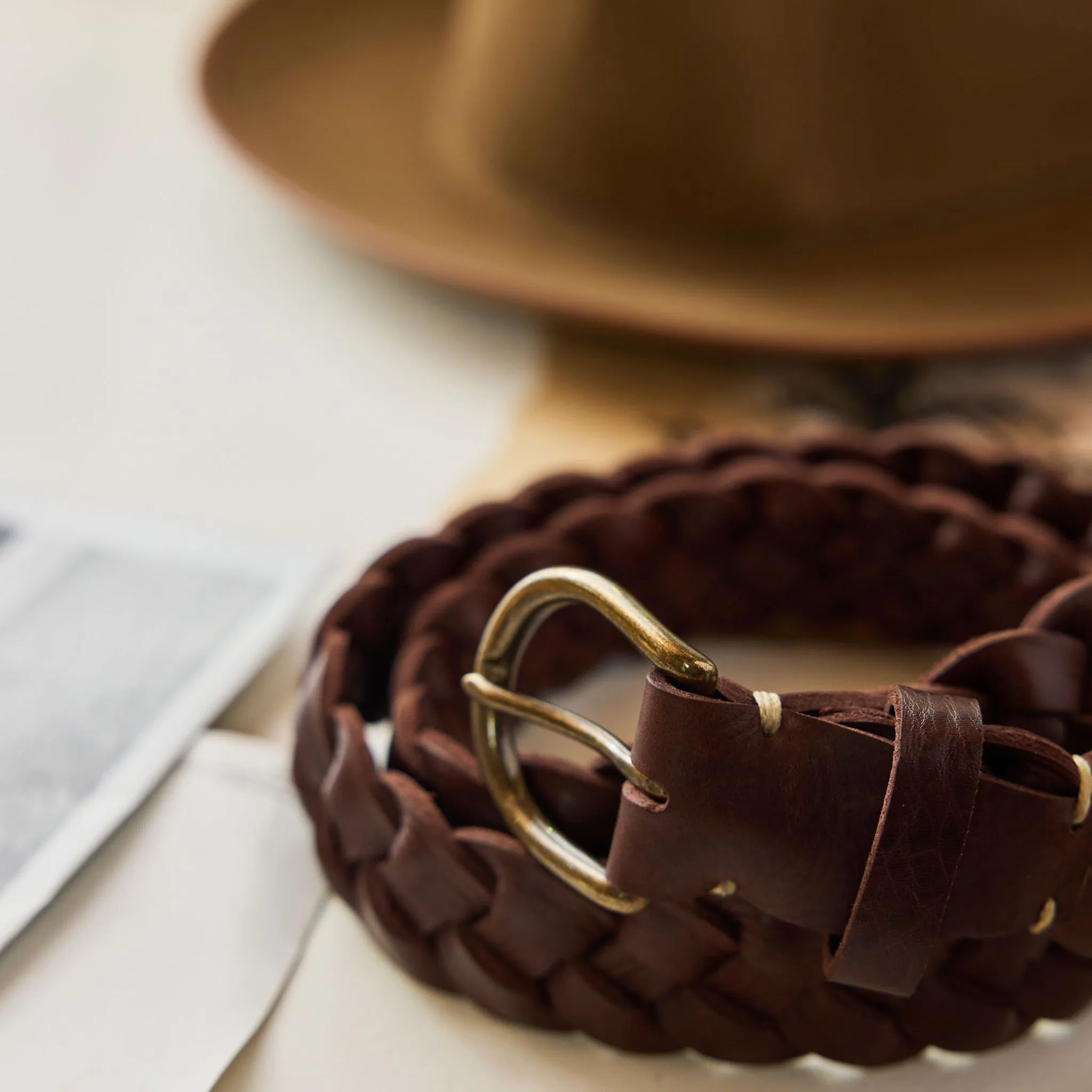 The Braided Belt in Dark Brown