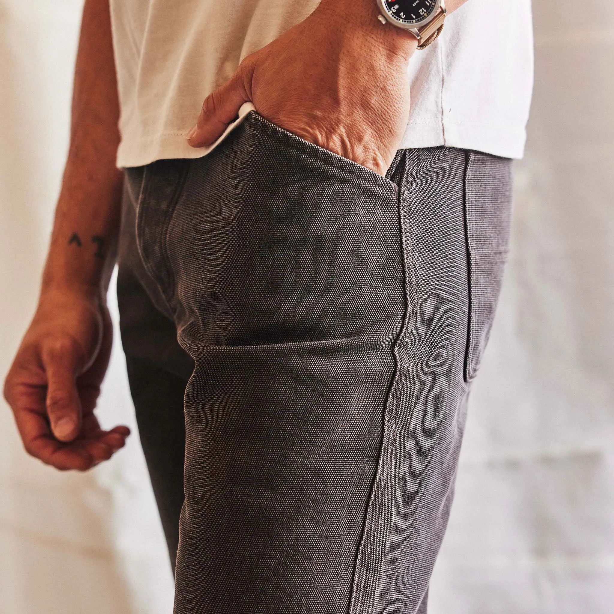 The Camp Pant in Soil Chipped Canvas